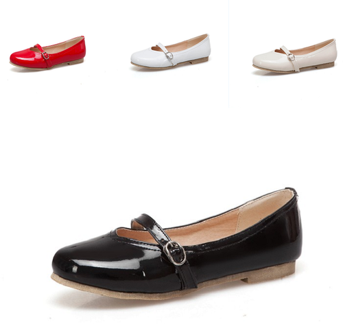 buckle strap casual flats loafers